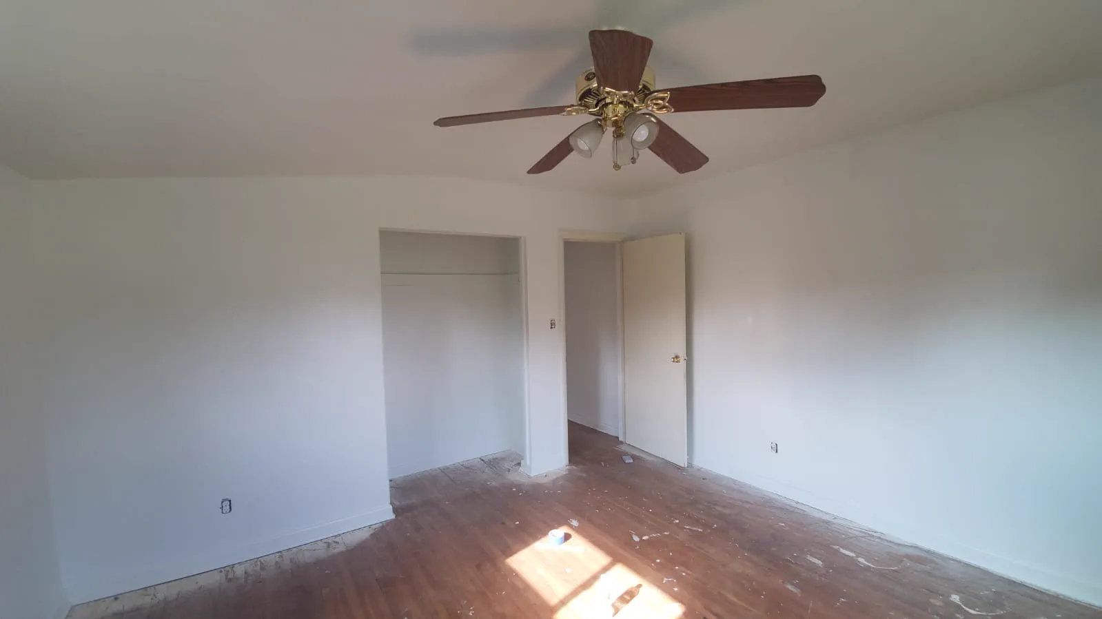 Fixture installation Finished ceiling fan installation in a local home