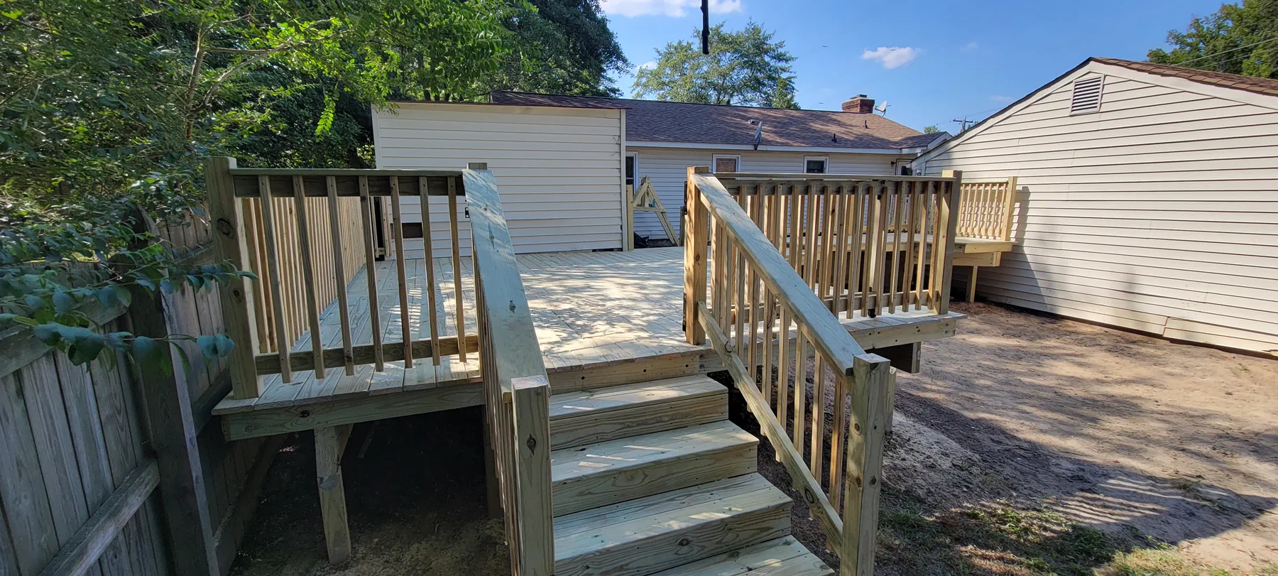 Finished deck stairs and railing project by A Legacy Handyman